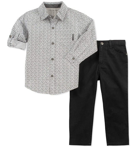 Calvin Klein Conjunto de pantalón y Camisa de 2 Piezas para niños